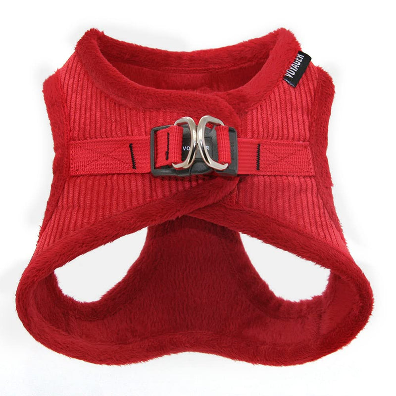 Voyager Step-in Plush Dog Harness – Soft Plush, Step in Vest Harness for Small and Medium Dogs by Best Pet Supplies - Red Corduroy, XL (Chest: 20.5-23") (Pack of 2) XL (Chest: 20.5 - 23") (Pack of 2) - PawsPlanet Australia