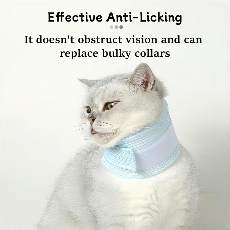 Cat collar as an adjustable protective bandage, gentle neck brace for cats with lick protection for sensitive areas, breathable cat collar, comfortable neck braces for cats with soft protection