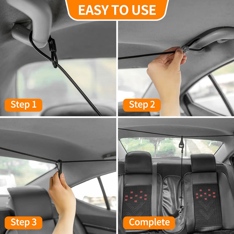 Dog Seatbelt, Dog Car Harnesses, Back Seat Leash Made of Coated Wire Rope, Happy Ride Dog Zipline, Great for Travel, Safety Restraint No-Chew Tether Cable Stainless Steel. (5 FT, for 1 Dog) 5 FT - PawsPlanet Australia