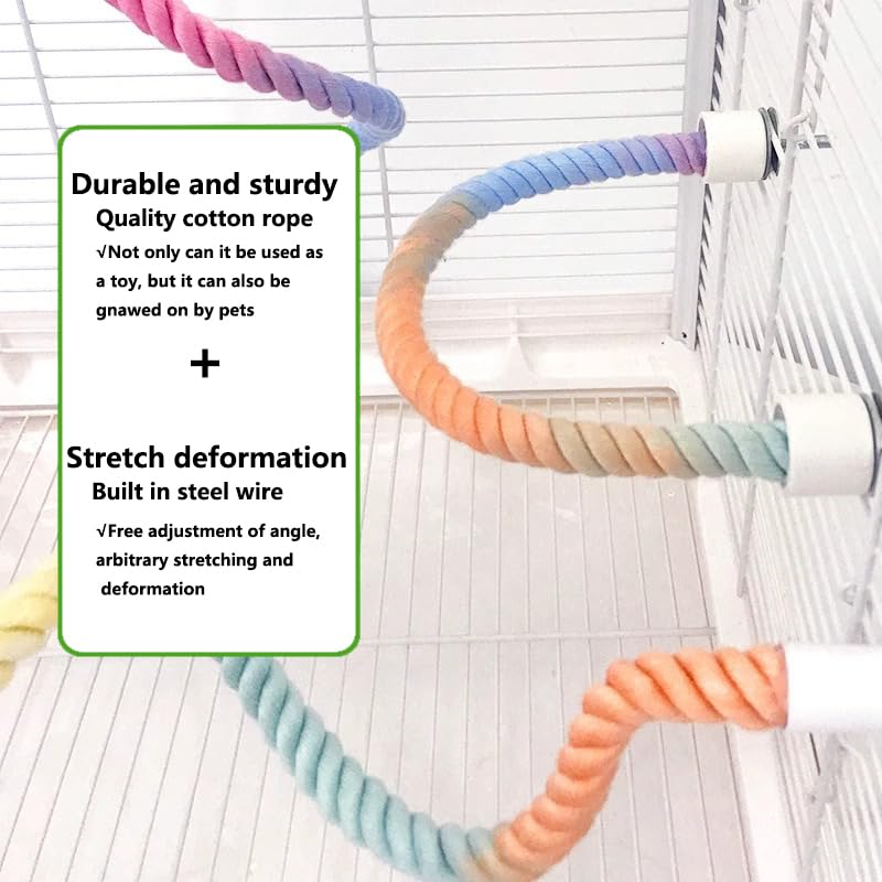 3Pcs Rope Perches for Bird Cages, Rope Perch for Parrots, Cockatiels & Parakeets, Bird Cage Accessories - PawsPlanet Australia