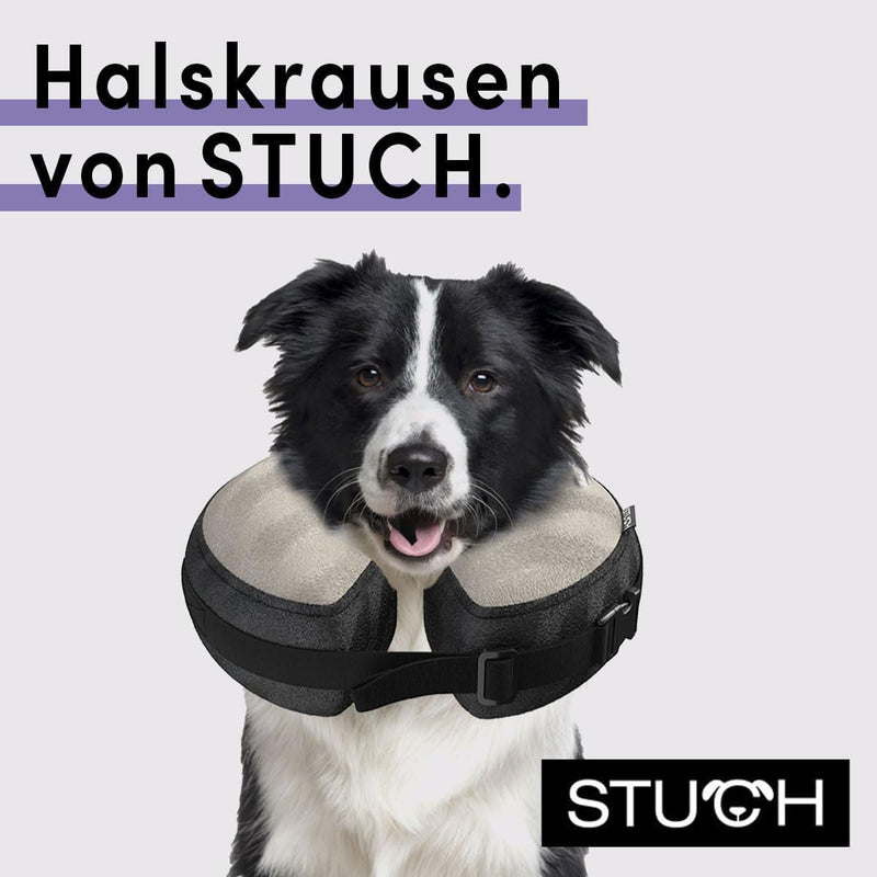 STUCH Inflatable Neck Brace, Extremely Soft Protective Collar for a Comfortable Recovery, Perfect Leak Protection, Colour: Grey, Size: S small / 1