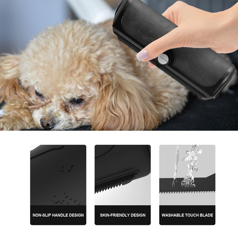 Effective Deshedding Dog Brush for Shedding Control – Gentle Grooming Tool for Dogs, Cats & Horses – Ergonomic Handle for Comfortable Fur Care – Ideal for Short & Long Hair(Black) Black - PawsPlanet Australia