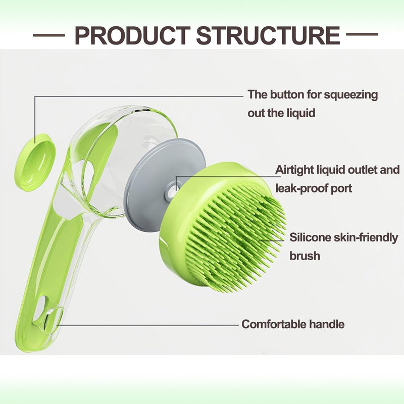 Pet Bath Brush, 2 Pack Dog Bath Brush 2 in 1 Cat Shampoo Brush with Soap Dispenser Scrubber Pet Gromming Supplies for Long and Short Haired Dogs and Cats Blue+Green - PawsPlanet Australia