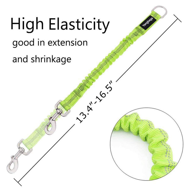 Yangbaga Dog Leash Extender, Shock Absorber Bungee Leash Attachment, Durable Nylon Dog Tie Out Extension with Stainless Steel Swivel Clips Green for dogs < 20lbs - PawsPlanet Australia