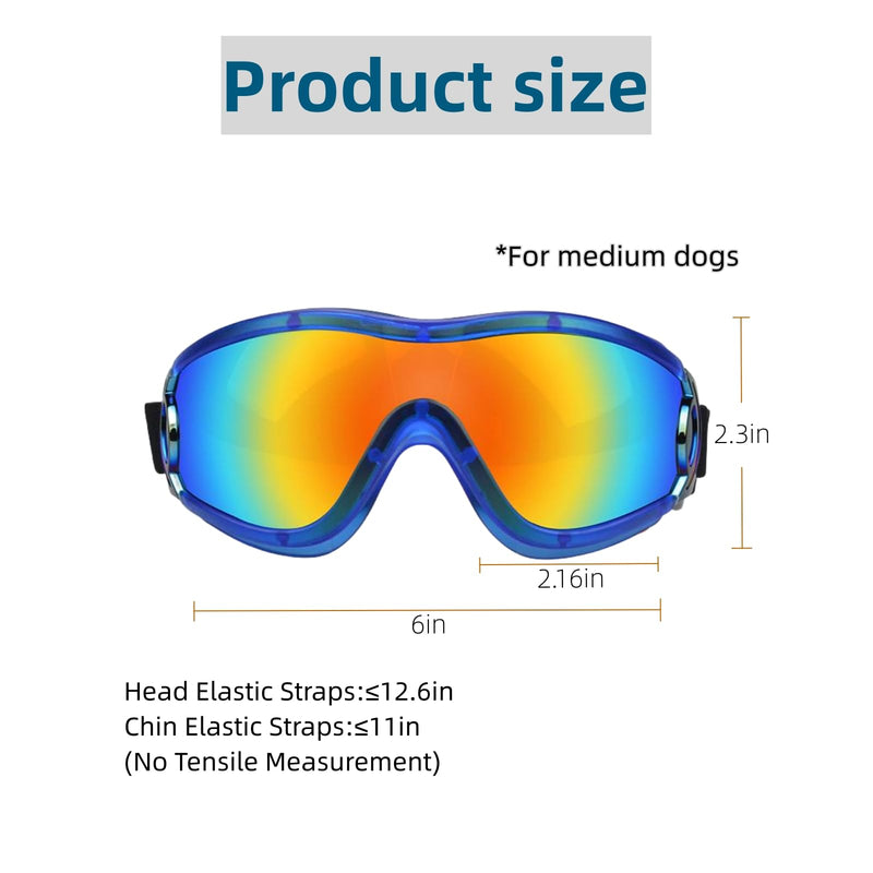 Dog Soft Cute Sunglasses,Pet Goggles,Flexible Frame,Wind Proof,Dust Proof,Eye Protection,with Adjustable Straps,Small & Medium Dogs for Outdoor Cycling,Ski,Motorcycle SP3003 (Blue/Red) Blue/Red - PawsPlanet Australia