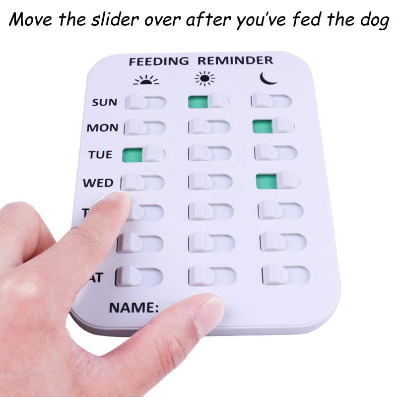 Pet Feeding Reminder for Dogs Cats - Magnetic Sticker 3 Times A Day Indication Chart Feed Your Pets, Magnets and Double Sided Tape, Did You Feed Your Dog Cat Fish Kid?