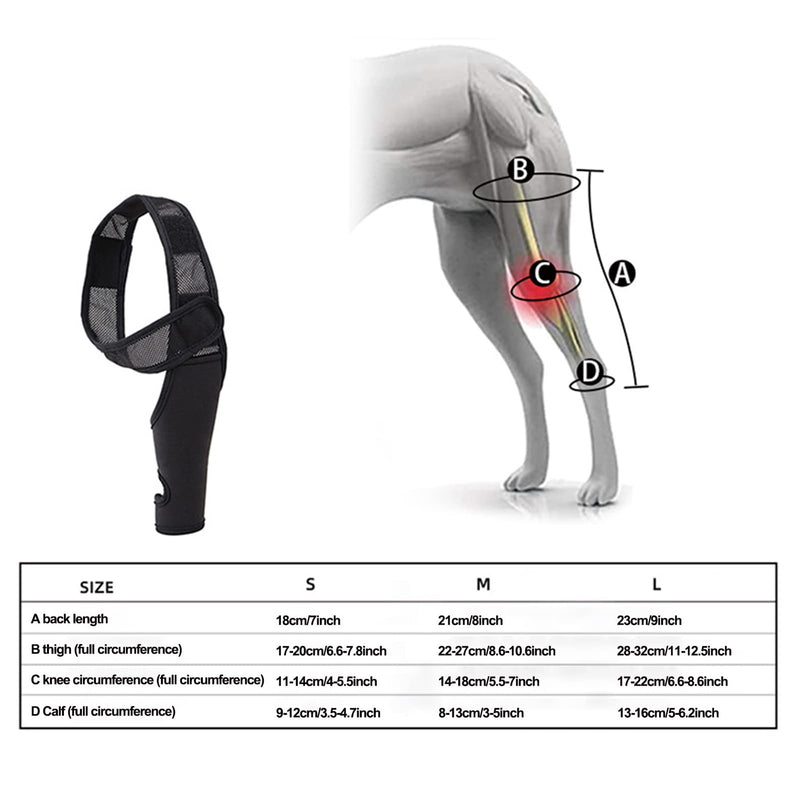 Hip Joint Bandage for Dogs, Knee Brace for Dogs Made of Breathable and Elastic Fabric, Wear-resistant Hip Bandage for Dogs Made of Breathable and Elastic Fabric for the Limbs Black M