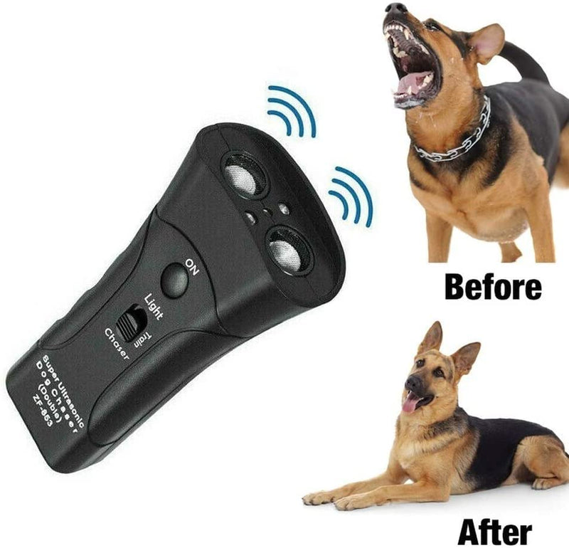 Ultrasonic Anti Dog Barking Pet Trainer LED Light Gentle Anti Barking Chaser Style 3 in 1 Bark Control Tool, Pet Training Device, Handheld Trainer, Stop Barking & Repellent Indoor Outdoor - PawsPlanet Australia