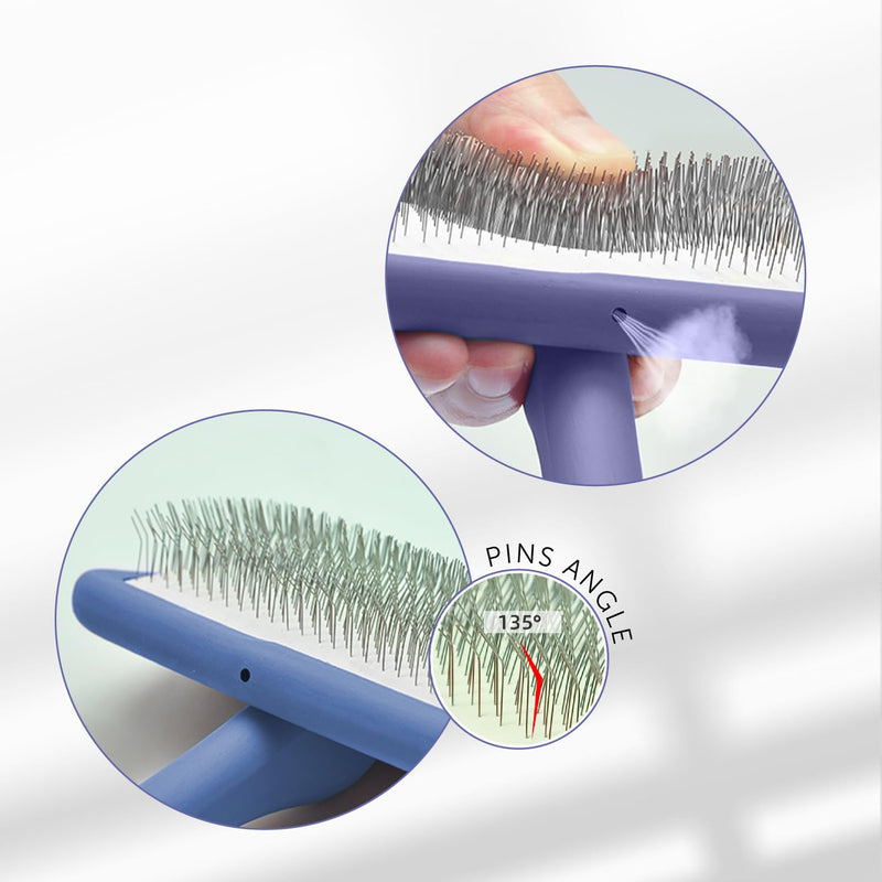 TAURO PRO LINE - Slicker Brush Rectangular S | Premium brush for dogs & cats with soft, flexible cushion ergonomic design. | Included:1x grooming brush in Purple, Dimensions: Rectangular, 2,7 x 6.2in Rectangular - S - PawsPlanet Australia