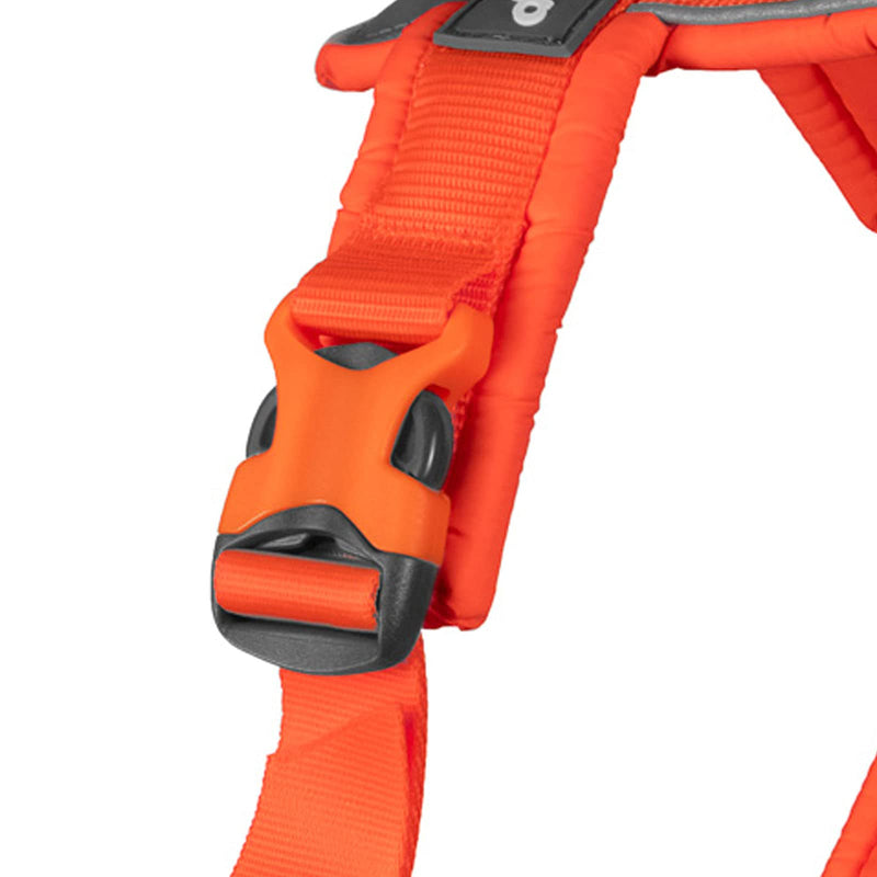 Non-stop dogwear Line Harness 5.0, Padded Dog Harness for Medium Dogs, Made for Hiking, Sport and Everyday Active Life with 3 Leash Clips, Reflectors and Ergonomic Fit Orange, Size 6 - PawsPlanet Australia