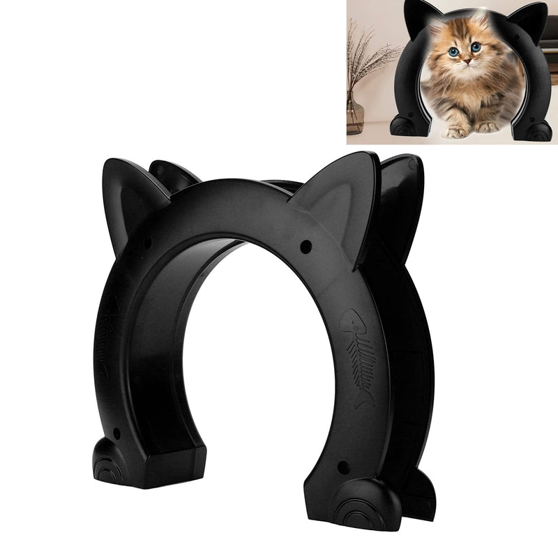 Cat Door, ABS Material Dog Gate for Interior Exterior for Window for Household Doors (Black) - PawsPlanet Australia