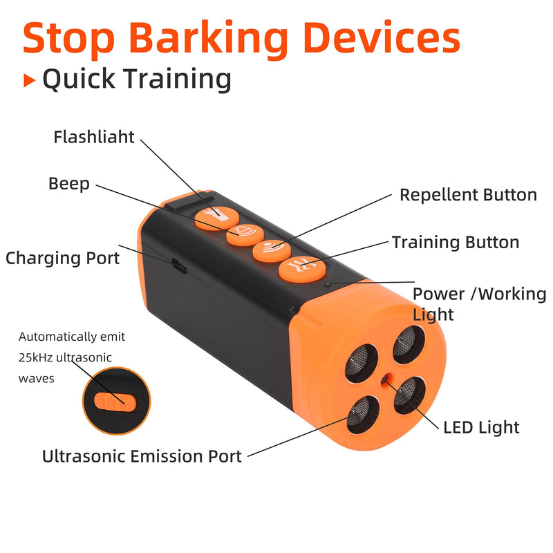 TMoMT Dog Bark Deterrent Devices，Anti Barking Device for Dogs Training (Own or Neighbour'S Dog), Long Range Ultrasonic 50ft, Alternative to Painful Dog Training Collars and Bark Collars - PawsPlanet Australia