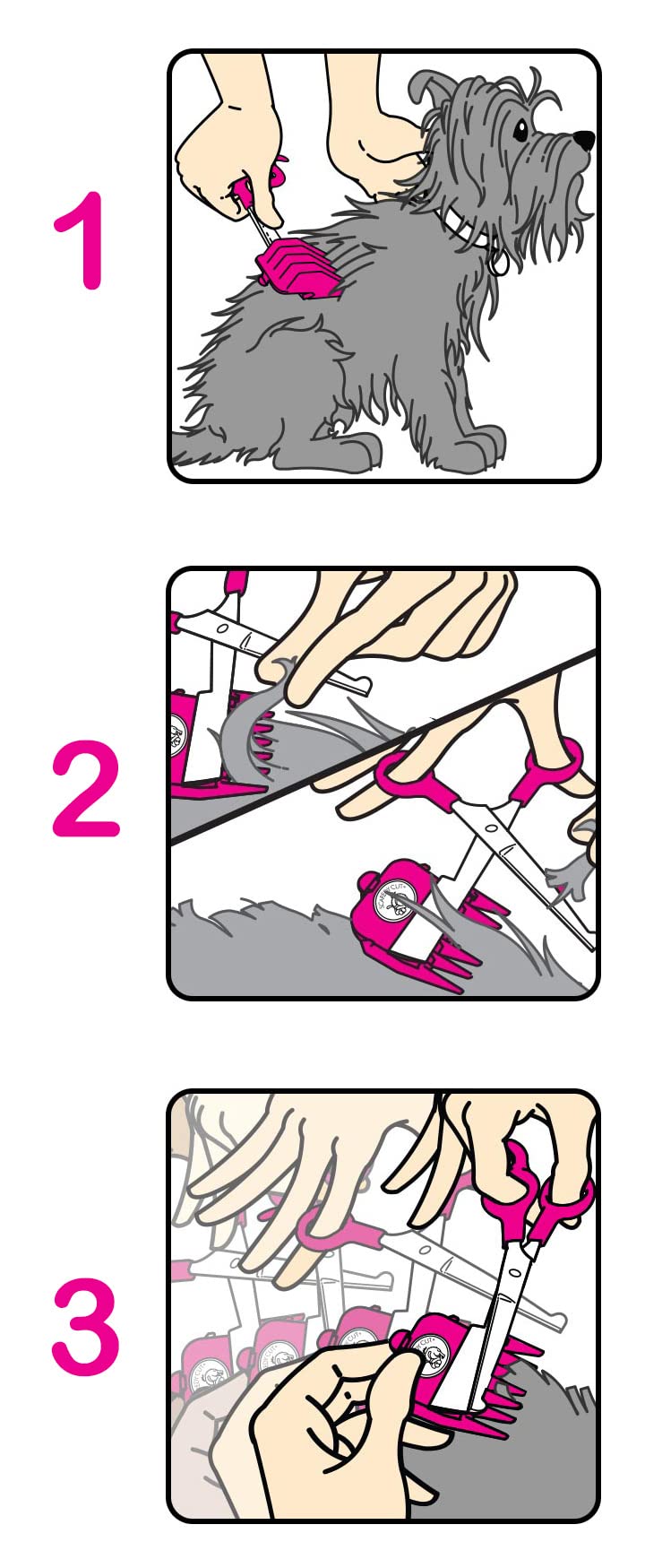 SCAREDY CUT Silent Pet Grooming Kit for Dog, Cat and All Pet Grooming - A Quiet Alternative to Electric Clippers for Sensitive Pets (Right-Handed Pink) 16pc Right-Handed - PawsPlanet Australia