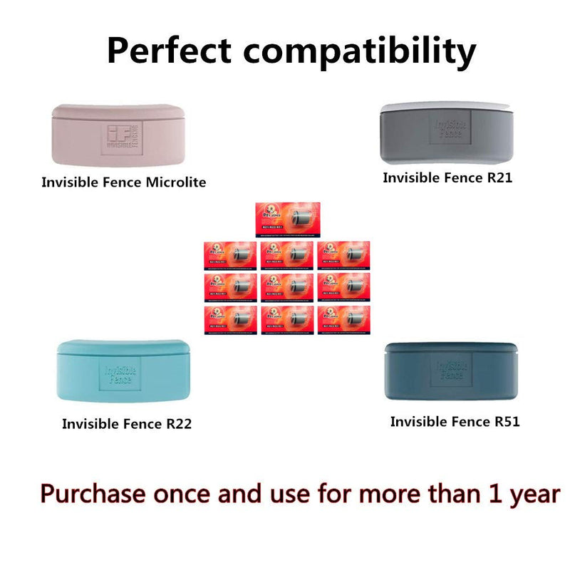 Pet-Fence Compatible for Invisible Fence Battery for Dog Collar, Batteries for Dog Collars Invisible Fence Brand Power Cap R21,R22,R51,Microlite Collars Safe and Durable (10 Pack) - PawsPlanet Australia