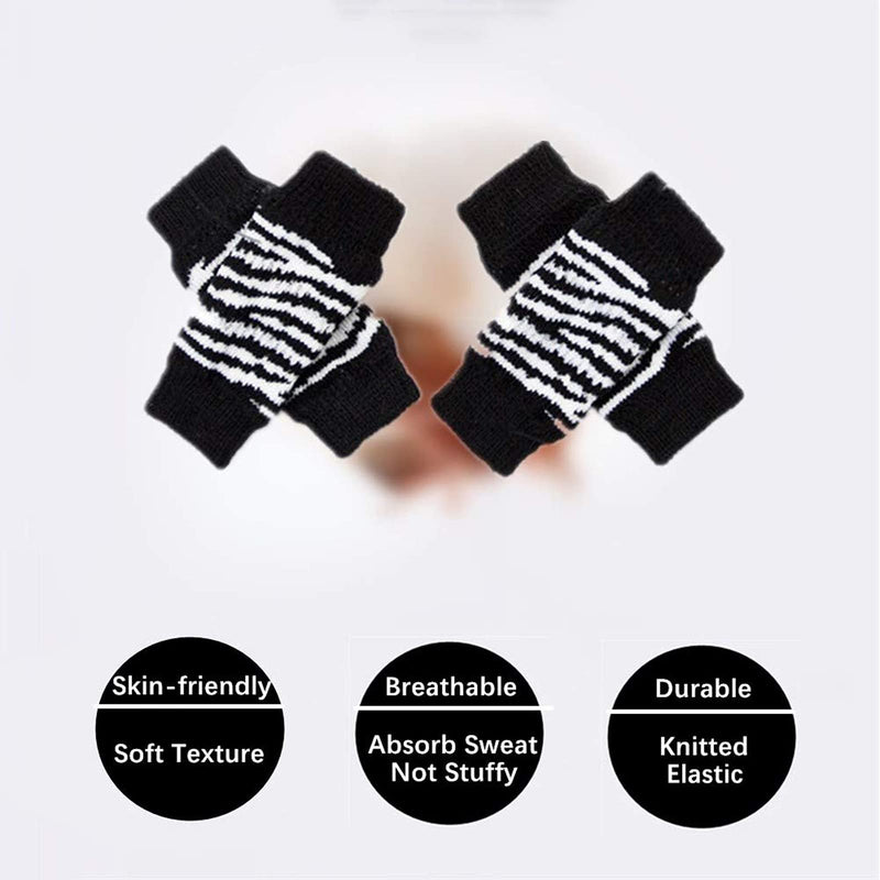 ROZKITCH Pet Dog Elbow Protector Dog Elbow Sleeve, 2PCS Front Leg and 2PCS Back Leg Brace, Dog Elbow Wrap, Dog Leg Warmer Wrap Protector, Pet Elastic Knitted Breathable Protective Socks Black XL XL-Leg Girth: 3.93in - PawsPlanet Australia