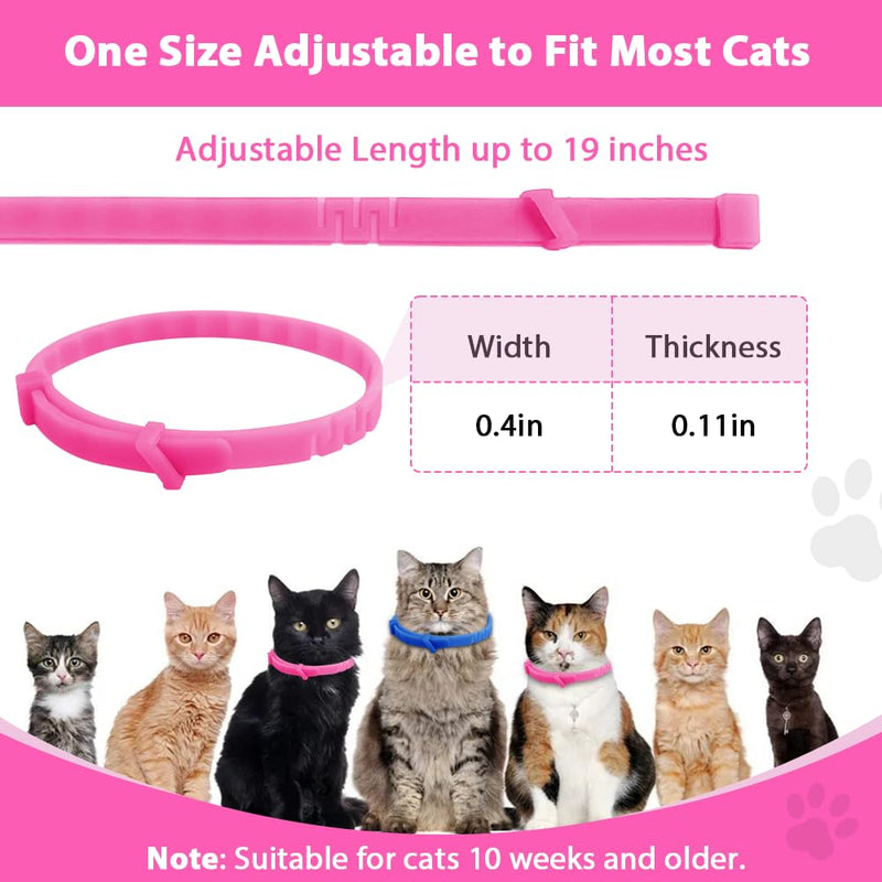 4 Pack Flea and Tick Collar for Cats, Natural Plant Oil Formula Cat Flea Collar Provides 32-Month Protection for Flea & Tick Prevention, Waterproof & Adjustable Cat Flea Treatment for Most Cats Blue - PawsPlanet Australia