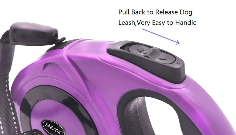 Heavy Duty Retractable Dog Leash 26ft,Pet Long Walking Leashes Leads for Small Medium Large Dogs Doggie Up to 110lbs (Purple) Purple - PawsPlanet Australia
