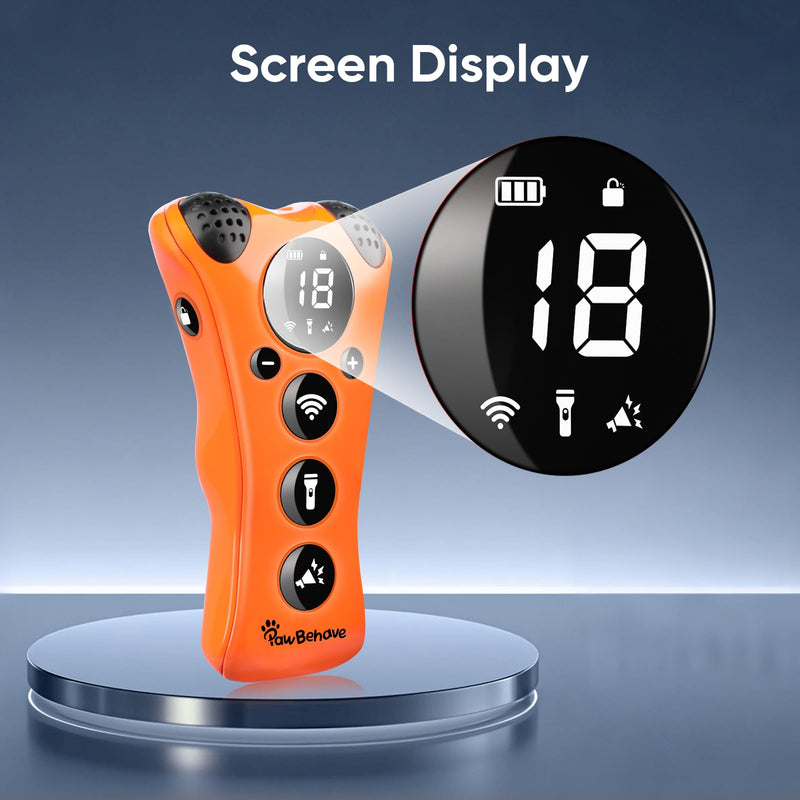 Adjustable Ultrasonic Dog Trainer – World's First Variable Frequency Pet Behavior Corrector with 10 Level Ultra Sound, 18 Dog Whistles, Anti-Bark Flashlight, Humane Dog Deterrent (Orange) Orange