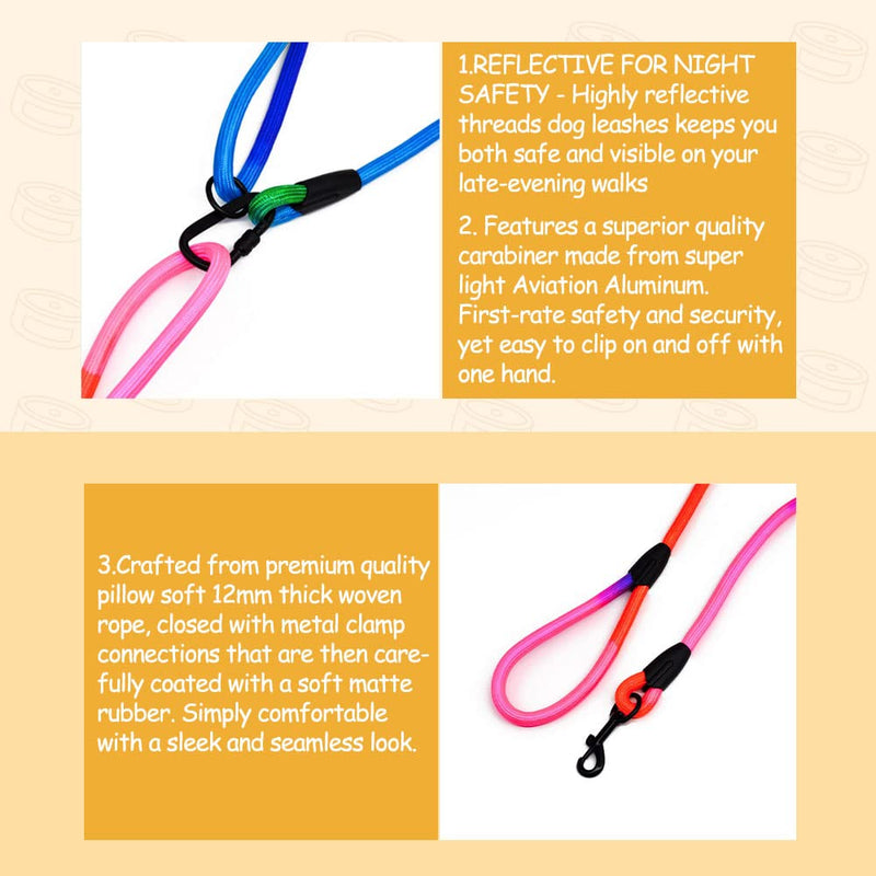Hands Free Dog Leash 9.8ft Rope Crossbody Dog Leash Reflective for Large Medium Small Dogs Walking, Jogging and Running，Dog Training Leash (Rainbow, 9.8Ft) Rainbow - PawsPlanet Australia