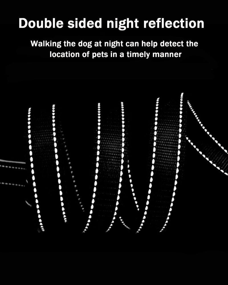 4FT Blue Strong Dog Leash with 2 Padded Handles, Traffic Handle Extra Control, Double-Sided Reflective Walking Lead for Small Medium and Large Dogs(Blue, 4FT) - PawsPlanet Australia
