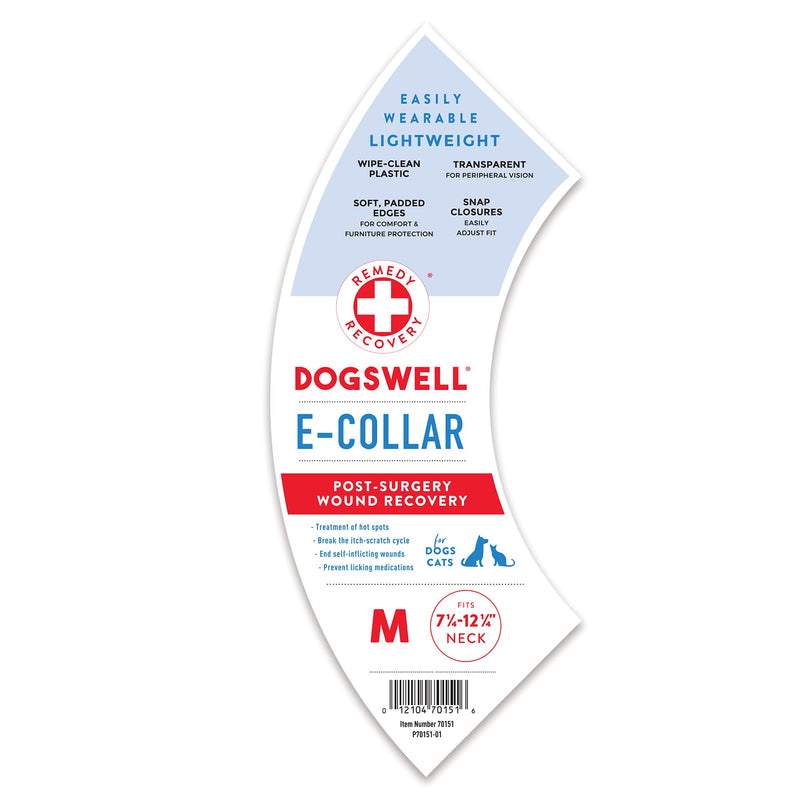 Dogswell Remedy + Recovery Pet First Aid, Rigid E-Collar, Clear, Medium - PawsPlanet Australia