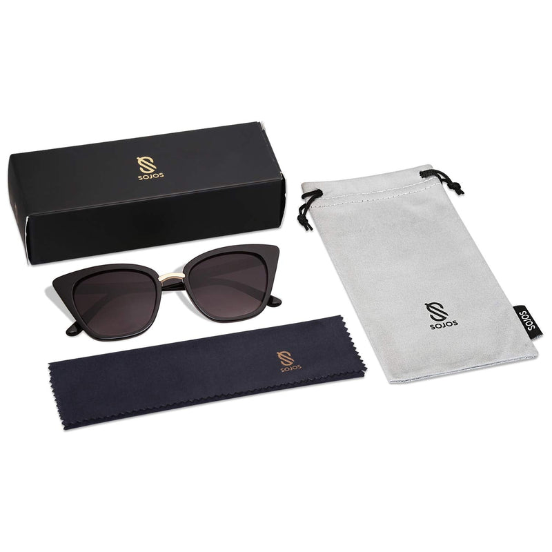 SOJOS Cat Eye Designer Sunglasses Fashion UV400 Protection Glasses SJ2052 Balck/Grey - PawsPlanet Australia