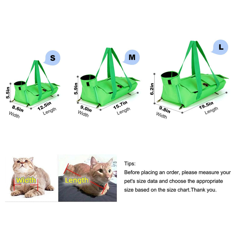 HDKUW Cat Grooming Bag,Foldable Travel Carrier for Cats,Anti-Bite Anti-Scratch Cat Grooming Restraint Bag,Pet Carrier for Administering Eye Drops,Ear Cleaner,Clipping Nails Yellow S 8.6"(W) * 12.5"(L) - PawsPlanet Australia
