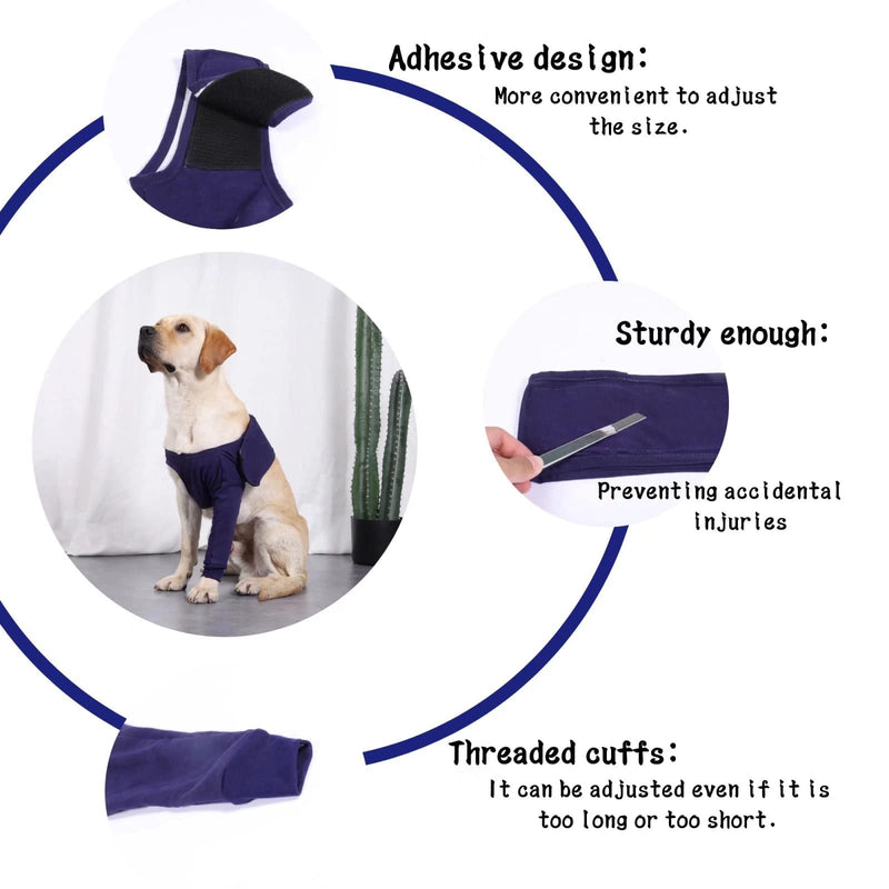Xqpetlihai Dog Sleeves for Licking Dog Knee Brace After Surgery Wear for Dogs Abrasion Resistant Dog Recovery Sleeve for Dogs Cone Collar Alternative(XXXL) XXXL Blue - PawsPlanet Australia