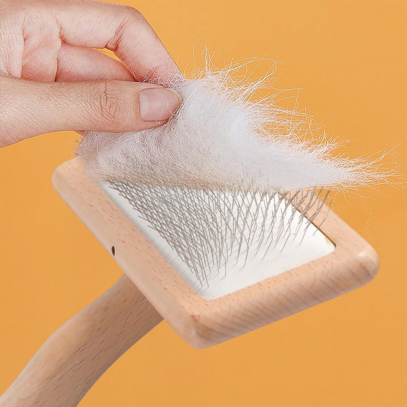 Wooden Wool Carder Hand Carders, Pack of 2 Gentle Soft Needle Brush, Slicker Brush for Dogs, Spiders and Weaves, Card Brushes for Needle Felting Wool 17x11.8+16x9.5cm