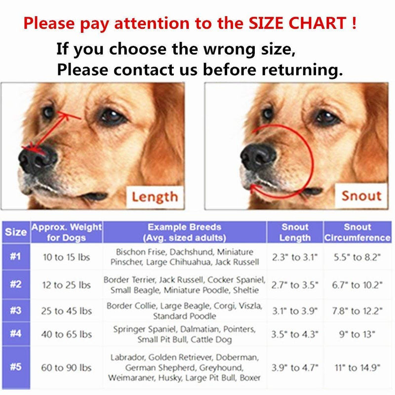 Basket Dog Muzzles-Soft Adjustable Breathable Mask Anti Biting Chewing Barking Training Dog Muzzle for Small Medium Large Dogs (Black, 5: Snout 11-14.9") Black 5: Snout 11-14.9" - PawsPlanet Australia