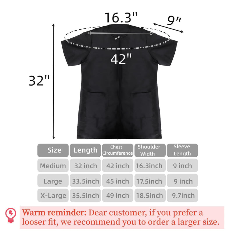 Pumtus Waterproof Pet Grooming Workwear, Short Sleeves Dog Grooming Smock, Hairdresser Uniform with Full Zipper & Pockets, Anti-Static Professional Stylist Jacket for Barber Salon Pet Shop (Medium) M