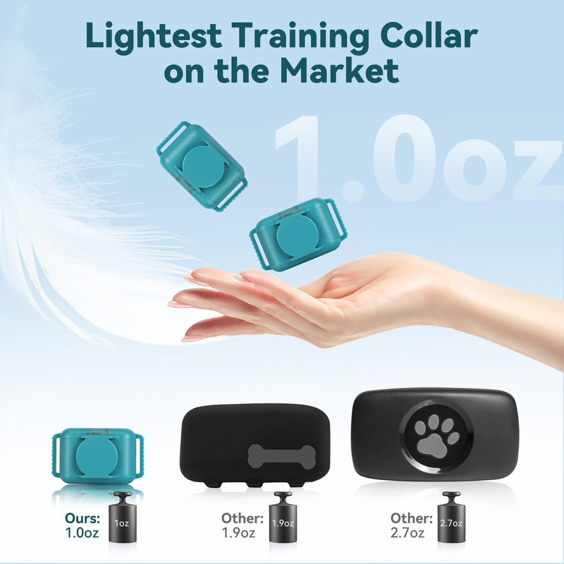 Cat Shock Collar with Remote 2000FT,Ultra-Small Cat Training Collar,Tailored for Cats,3 Training Modes Beep Vibration Shock Mode to Stop Meowing,Waterproof, Effective for Bad Behavior, Cyan