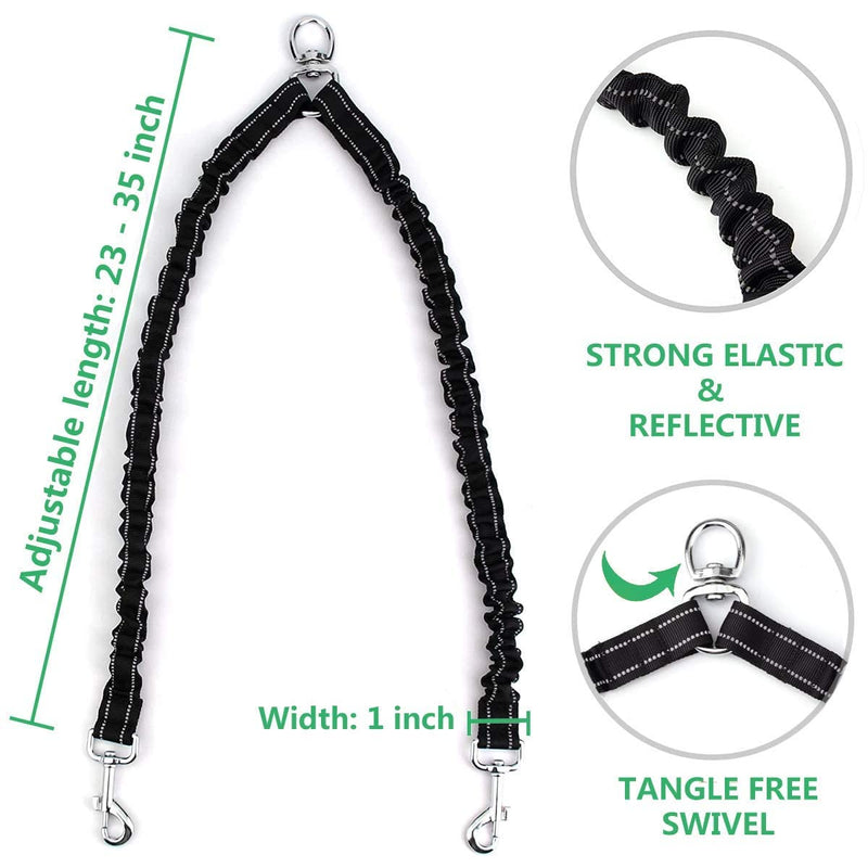 Dual Retractable Dog Leash for 2 Large Dogs (Up to 110 Lbs Each) - Double Headed 16 ft Extendable Pet Leash with Poop Bags, Non Slip Grip - One Button Break & Lock, 360 Tangle-Free (Gray, Large) Gray - PawsPlanet Australia