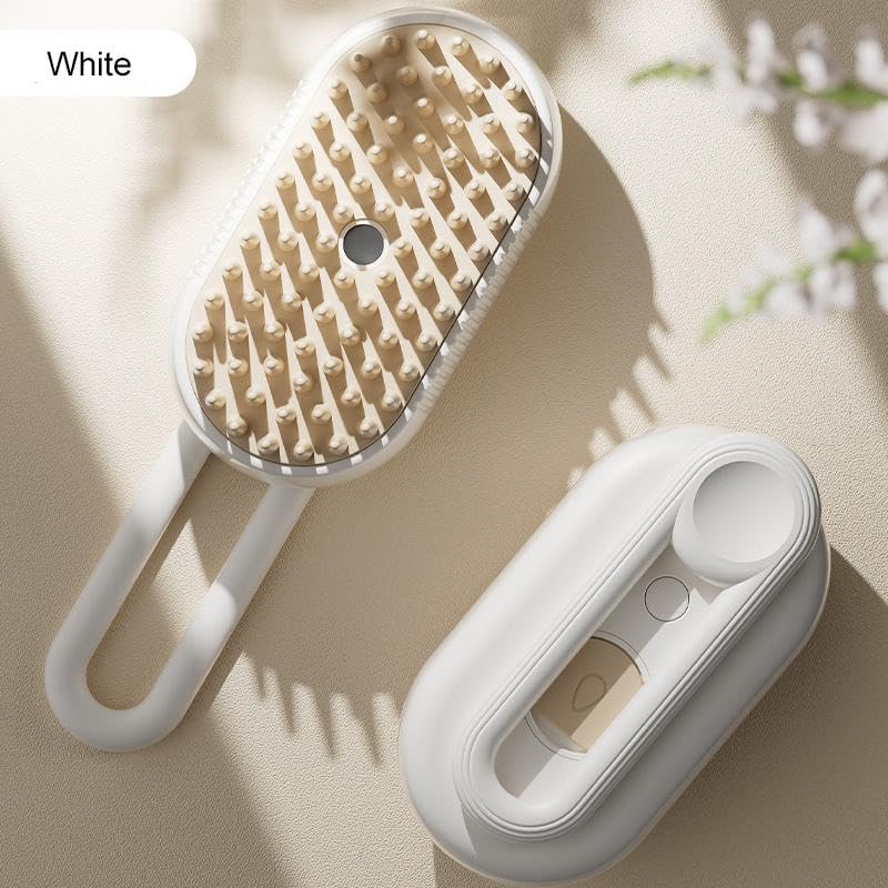 3-in-1 Cat Grooming Brush – Water Spray & Self-Cleaning Shedding Brush for Cats & Dogs – Pet Hair Removal & Massage Comb for Long & Short Hair (white) (Red Box) (Red box) Red box - PawsPlanet Australia