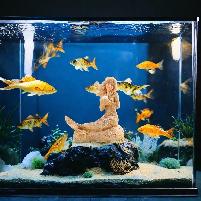 Ideal Betta Tank Accessories, Medium & Large Aquarium Fish Tank Decorations, Aquarium Decorations, Fish Tank Decorations, Craft Decorations, Mermaid Decorations, (Mermaid 3.7"x5.5"x5.5") 3.7"x5.5"x5.5" 1 - PawsPlanet Australia