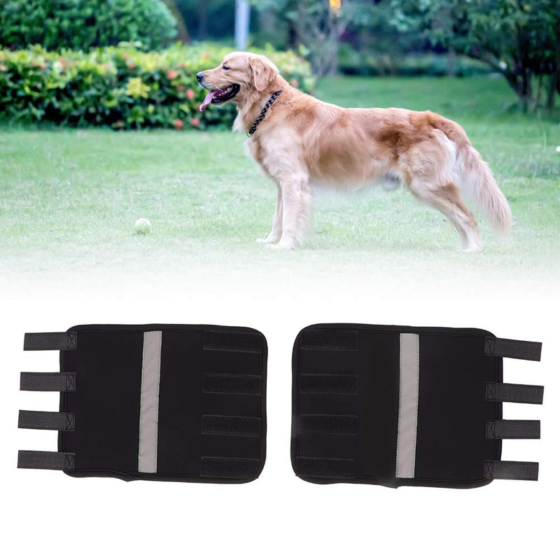 Pssopp Knee Support for Dogs Ankle Protection Bandage 1 Pair Leg Ankle Wrap with Reflective Straps for Front or Rear Leg for Injuries and Sprains, Wound Healing (L) L