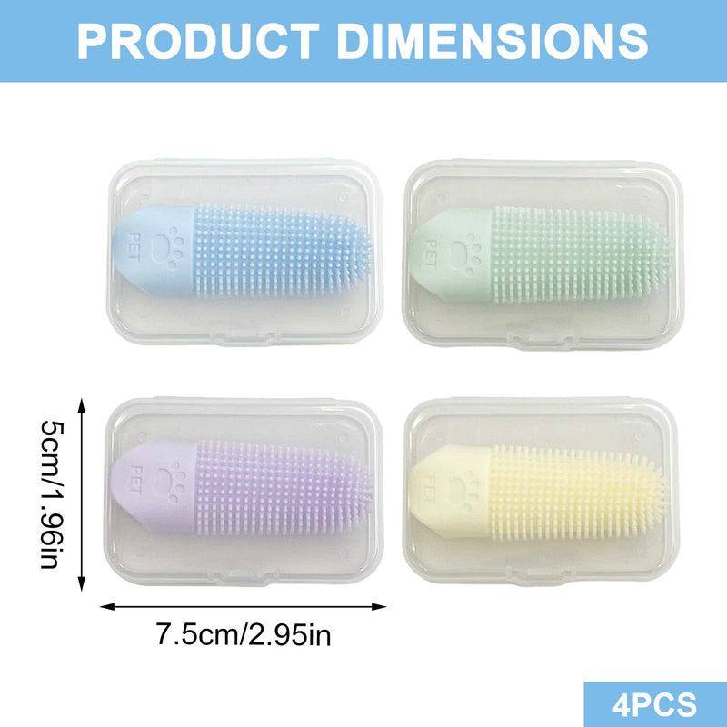4-piece set of finger brushes for dog dental care, made of soft silicone, dog toothbrush with 360° bristles for cats and dogs, extended design to prevent slipping, gentle teeth cleaning – a must-have for pet lovers