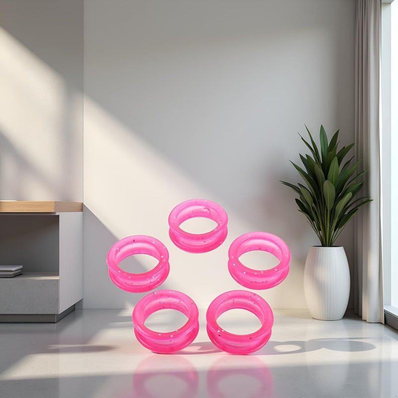 5 Pcs Pink Silicone Finger Rings for Hair Cutting Scissors, Silicone Finger Rings Grips Grooming Shear Thumb Inserts Finger Protector Ring for Barber Hair Cutting Scissors Pet Shears - PawsPlanet Australia