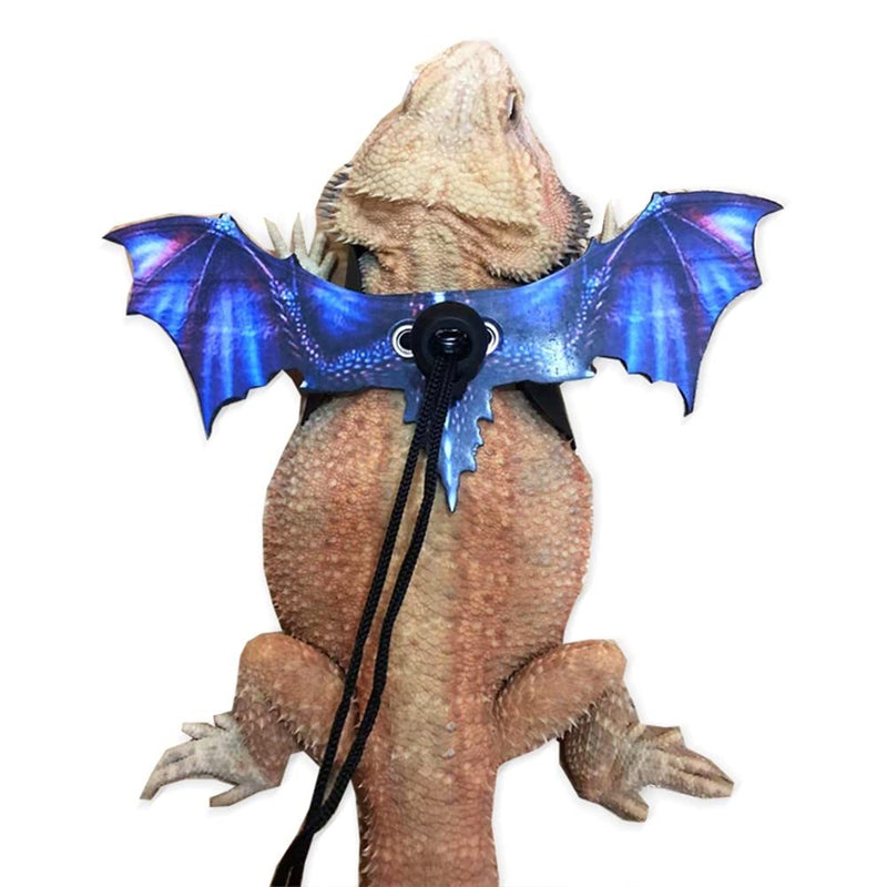 Bearded Dragon Leash, Adjustable Portable Reptile Leash with Cool Wings for Gecko, Bearded Dragon, Chameleon, Iguana, Hamster, Guinea Pig (S+M+L) purple