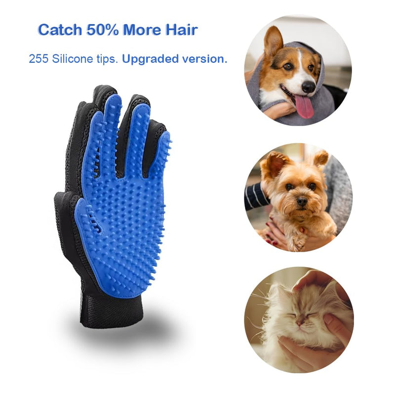 Pet Grooming Glove - Efficient Deshedding Brush for Dogs & Cats, Gentle Massaging Tool, Hair Remover for Long & Short Fur, Ideal for Bathing & Grooming, Reusable & Easy to Clean - PawsPlanet Australia