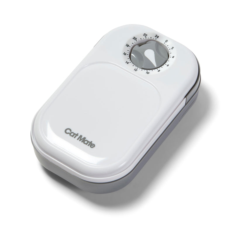 Cat Mate C100 Single Meal Automatic Timer-Controlled Pet Feeder - Suitable for Cats and Small Dogs, For Wet or Dry Food, up to 400 g capacity, White Cat Mate C100 Single Meal Automatic Pet Feeder One Size - PawsPlanet Australia