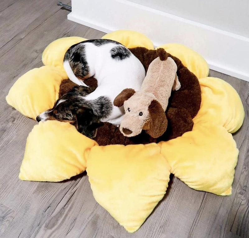 TONBO Soft Plush Small Cute and Cozy Nature Dog Cat Bed, Washer and Dryer Friendly (Sunflower) Sunflower - PawsPlanet Australia