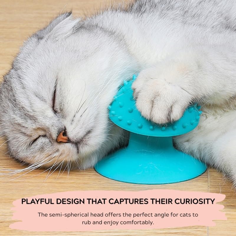 Cat Self Groomer with Suction Cups – Wall-Mounted Pet Massage Brush for Itching & Fur Shedding – Cat Scratch and Rub Toy for Indoor Cats – Easy to Install, 7x7x7.5cm (Pink) Pink - PawsPlanet Australia