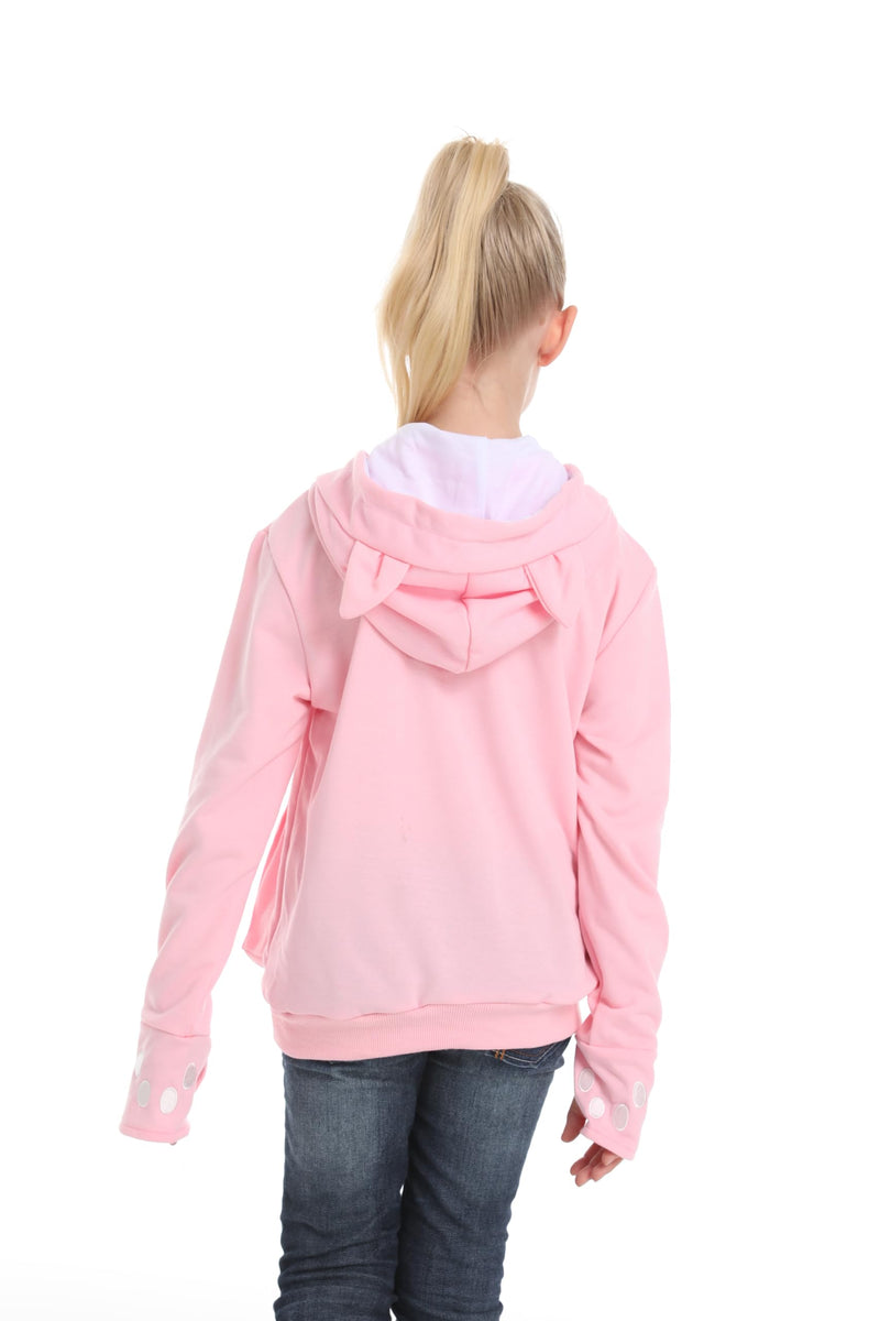 ALYC Boys Girls Hoodies - Pet Holder Kitten Puppy Carriers Pullover Long Sleeve Cat Ear Sweatshirt with Removable Inner Pouch 12-13 Years Pink - PawsPlanet Australia