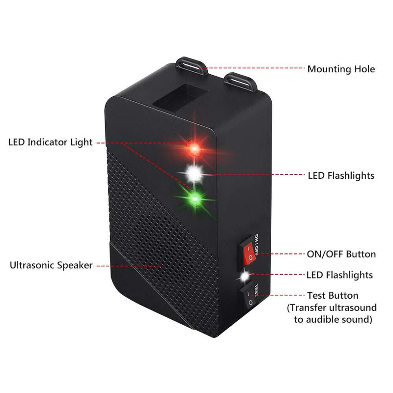 Ultrasonic Rodent Repellent Battery Operated Ultrasonic Mouse Repeller Under Hood Pest Repeller Rat Mice Deterrent with Strobe Lights for Car Engine Indoor Use 1Pack 1 - PawsPlanet Australia