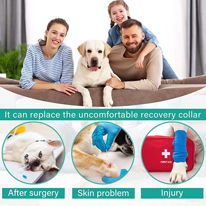 Dog Romper, Surgery Recovery Suit, Dog Pyjama Jumpsuit, Prevents Suit Leaking, Full Coverage, Surgical Recovery Bodysuit for Pets, (L)