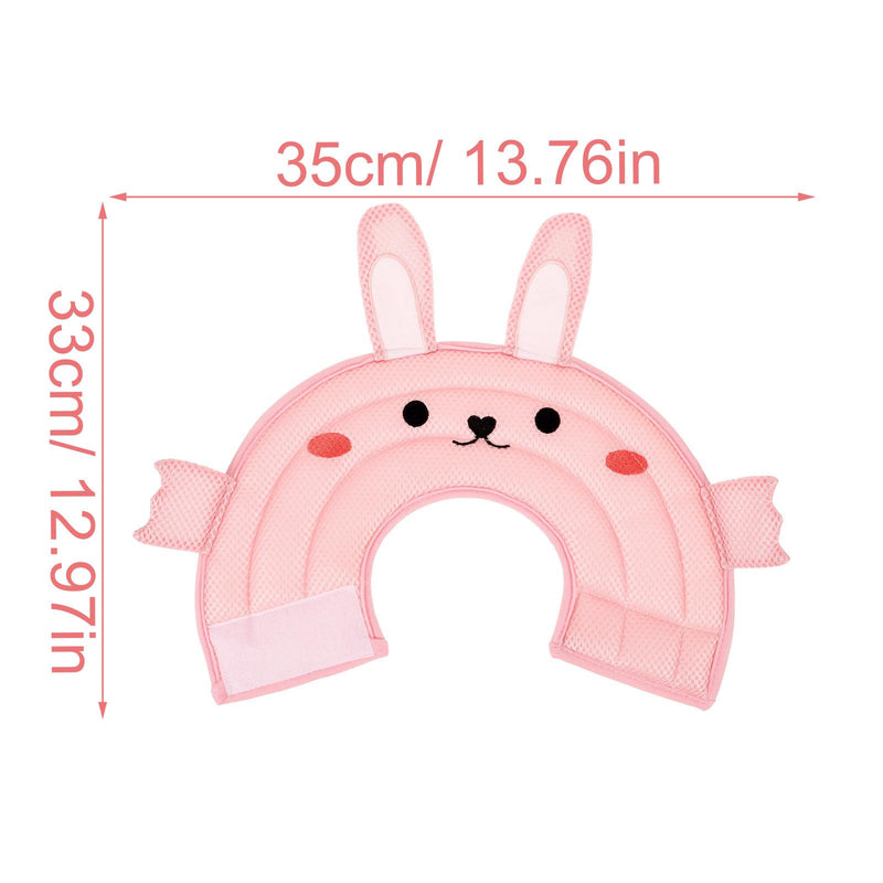 Didiseeon Cat Recovery Collar with Bunny Ears, Polyester, Pink, Easy to Put On and Take Off, Prevents Scratching, for Postoperative Healing and Protection