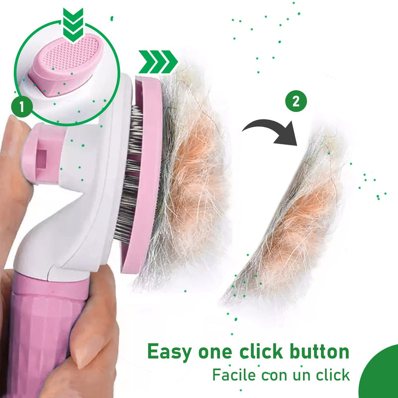 oft Brush for Dogs and Cats, Self-cleaning Pet Brush, Removing Dead and Excess Hair, does not scratch animal skin, pet supplies accessories, zero pain (Rose) pink