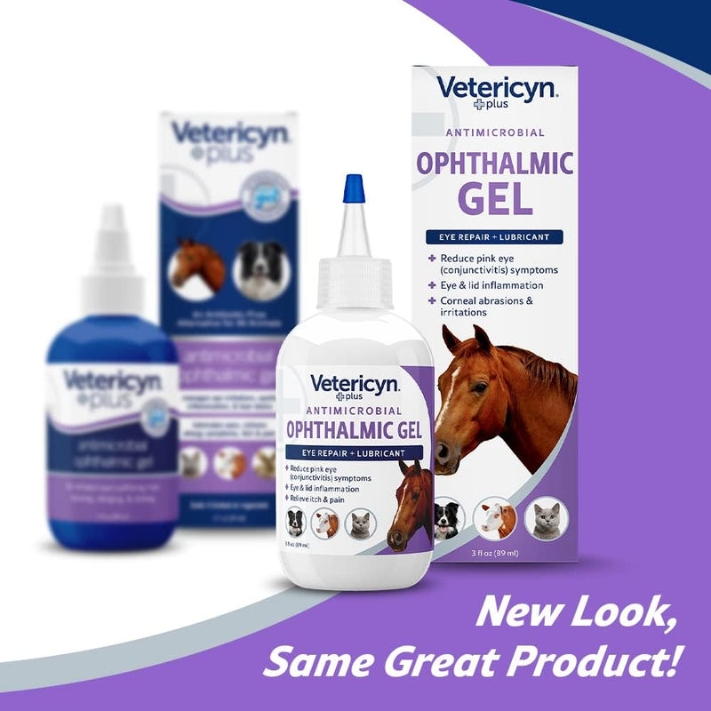 Vetericyn Plus Ophthalmic Eye Gel for Horses | Eye Ointment Alternative to Lubricate and Relieve Horse Eye Irritations, Safe for All Animals. 3 ounces - PawsPlanet Australia