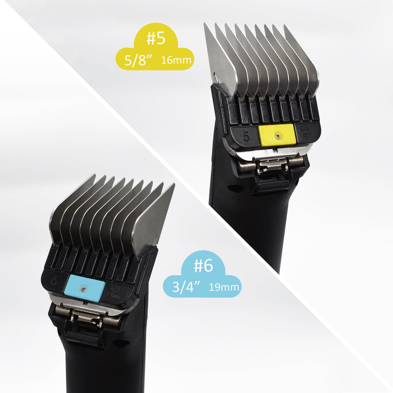 8 Pieces Professional Animal Stainless Steel Attachment Guide Guard Combs for A5 Style Detachable Blade Pet Groomers, Compatible with Wahl KM Series Andis AG BG Oster Classic 76 A5 A6 Animal Clippers - PawsPlanet Australia